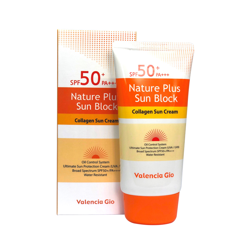 Valencia-Gio-Nature-Plus-Sun-Block-SPF-50 Valencia Gio Nature Plus Sunblock Cream SPF50+PA+++ (70ml) Madein Korea 🇰🇷 - Image 1